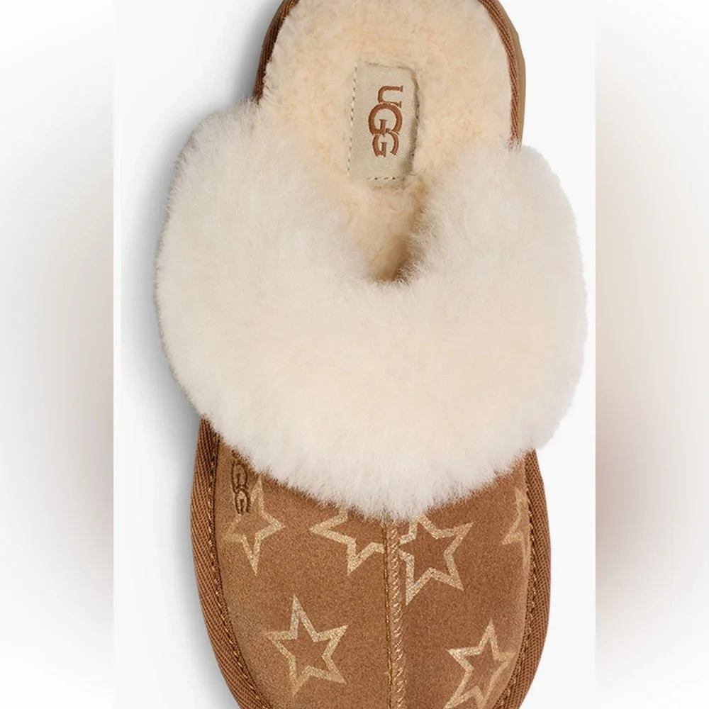 UGG® Kids' Cozy II Iridescent Stars Genuine Shearling Slipper
